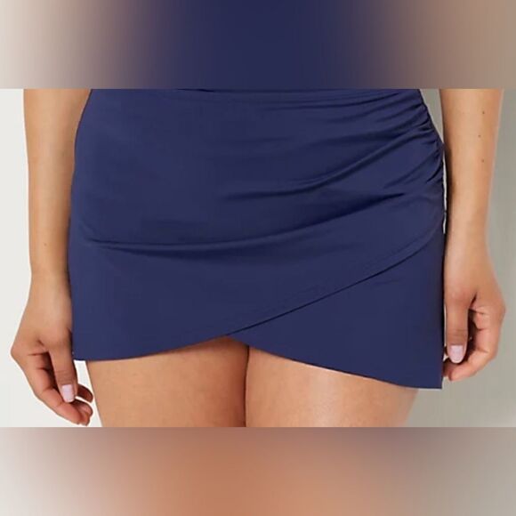 Jantzen faux swim skirt coverup size 12 navy - Picture 1 of 7